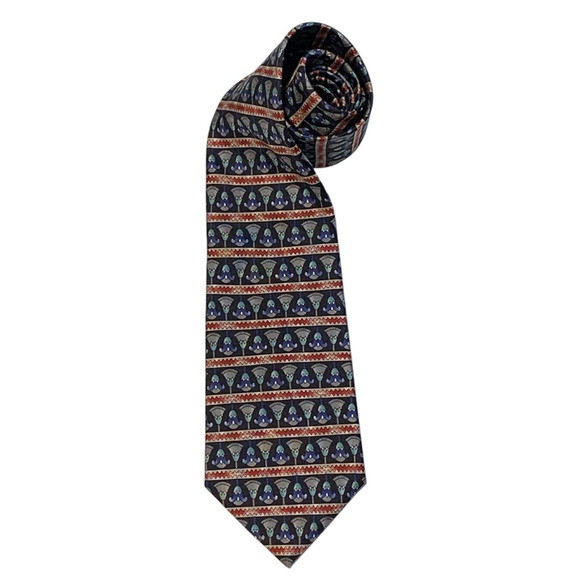Vintage Metropolitan Museum of Art Necktie Tie The MET Gala Party 100% Silk Blue - Picture 1 of 7